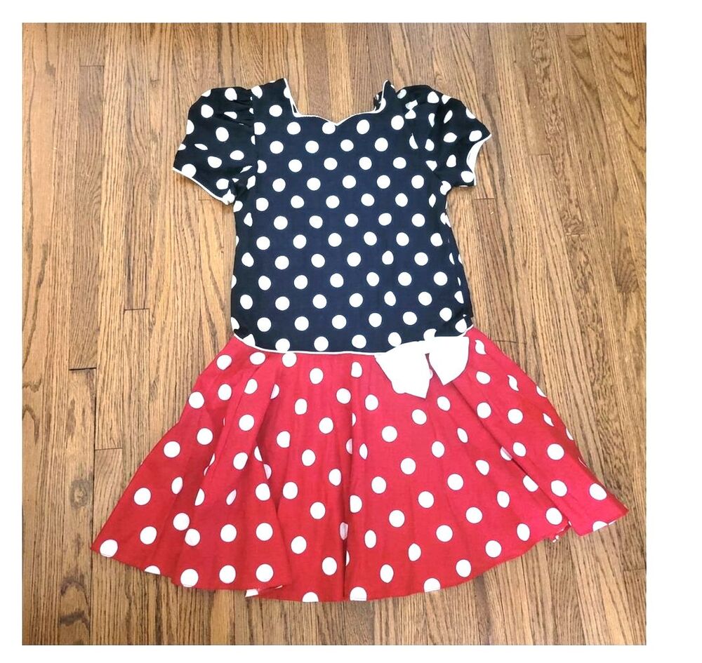 Vtg PolkaDot Dress 4th of July Red White Blue Minnie Mouse Disneybound sz XS XXS